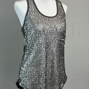 Silver Sequin Tank Top